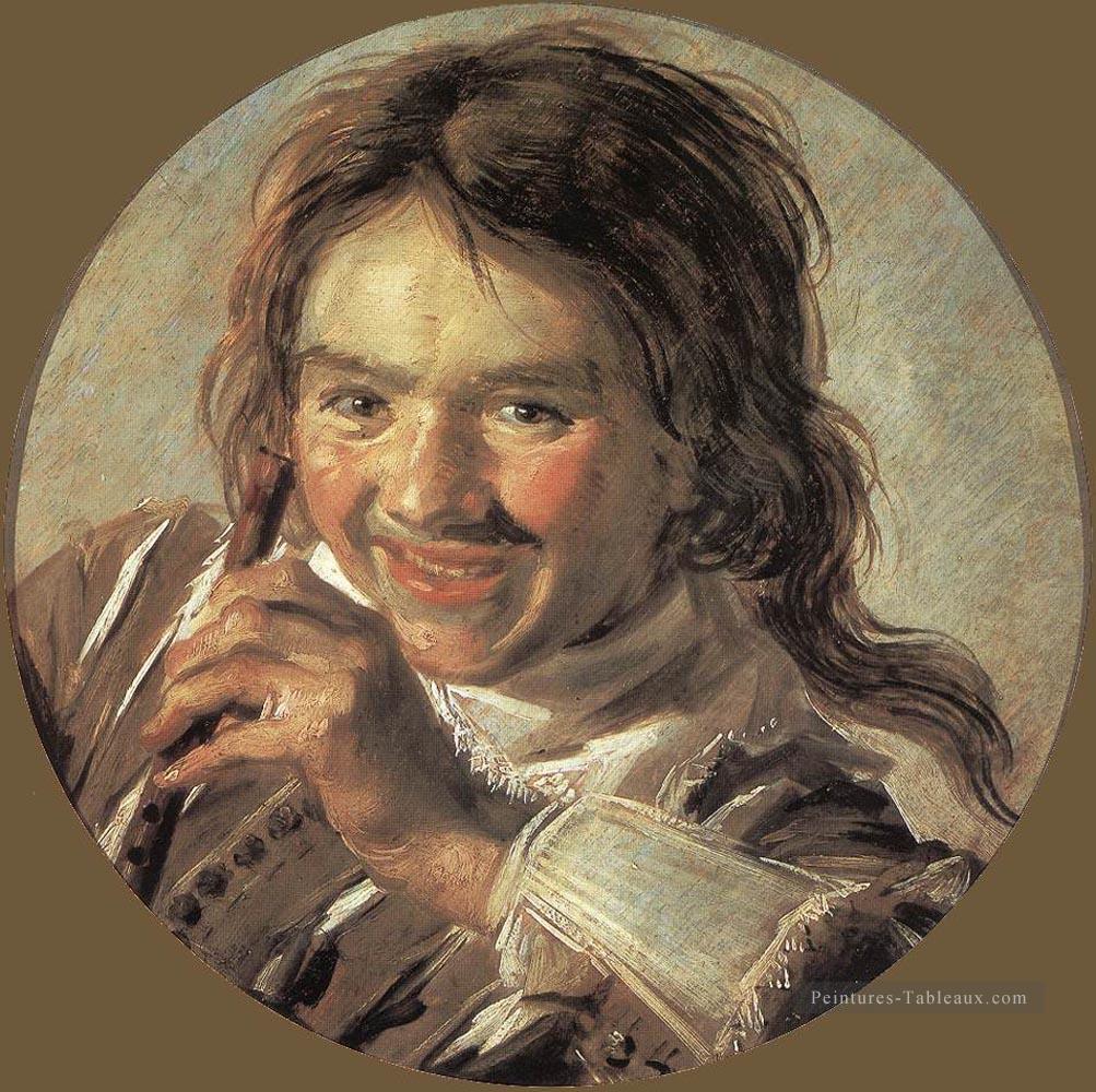 Garçon tenant une flûte portrait Siècle d’or néerlandais Frans Hals Peintures à l'huile
